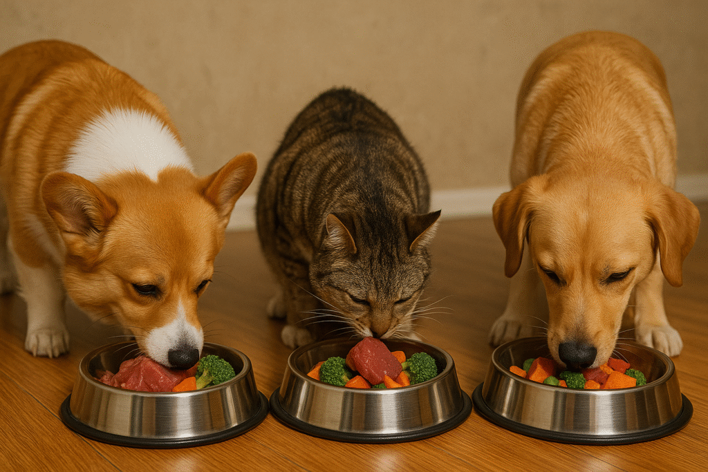 Pets eating Raw, Healthy food